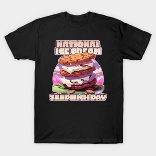 Nation Ice Cream Sandwich Day Ice Cream Lover Design T-Shirt